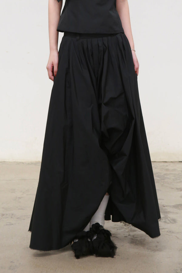 RENAISSANCE 24 Autumn and Winter Irregular Layered Skirt RNS-DONYA-BLACK